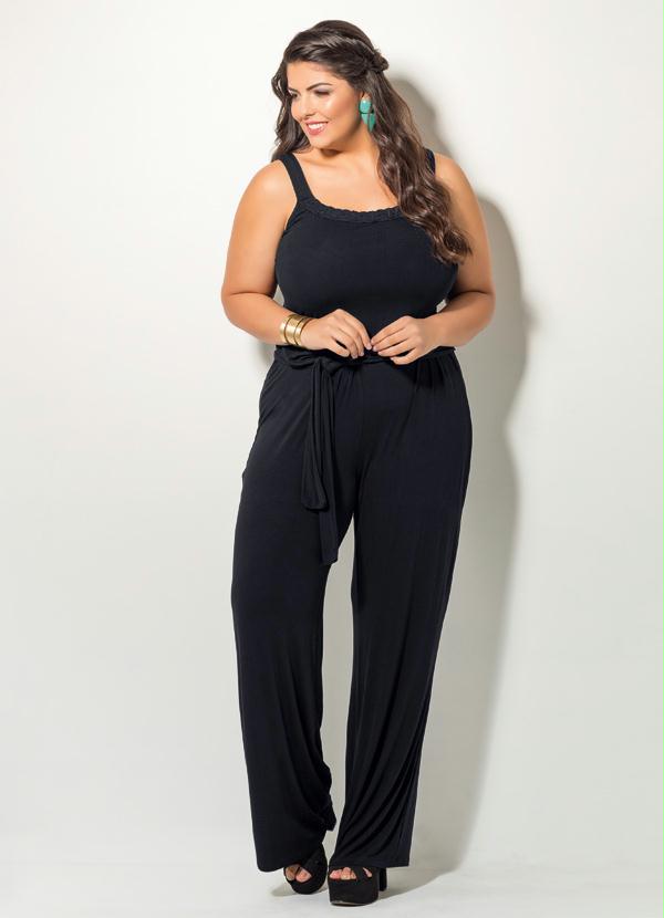 macacao preto plus size