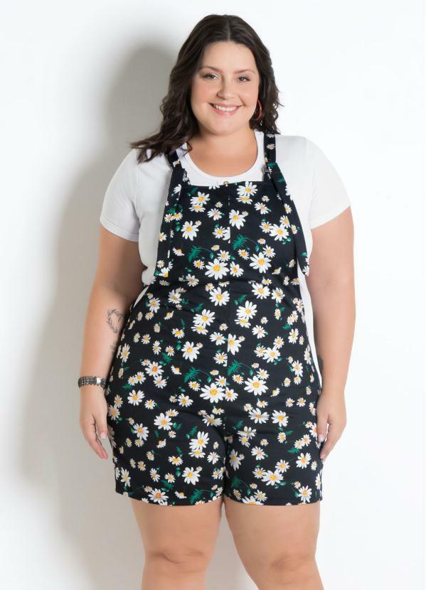 jardineira plus size short