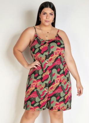 Macaquinho (Camuflado/Floral) com Alças Plus Size Macaquinho (Camuflado/Floral) com Alças Plus Size
