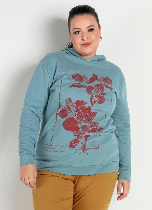 Casaco (Verde) com Capuz Plus Size Casaco (Verde) com Capuz Plus Size