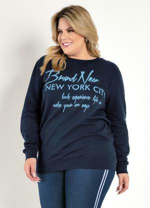 Moletom (Marinho) com Estampa Plus Size