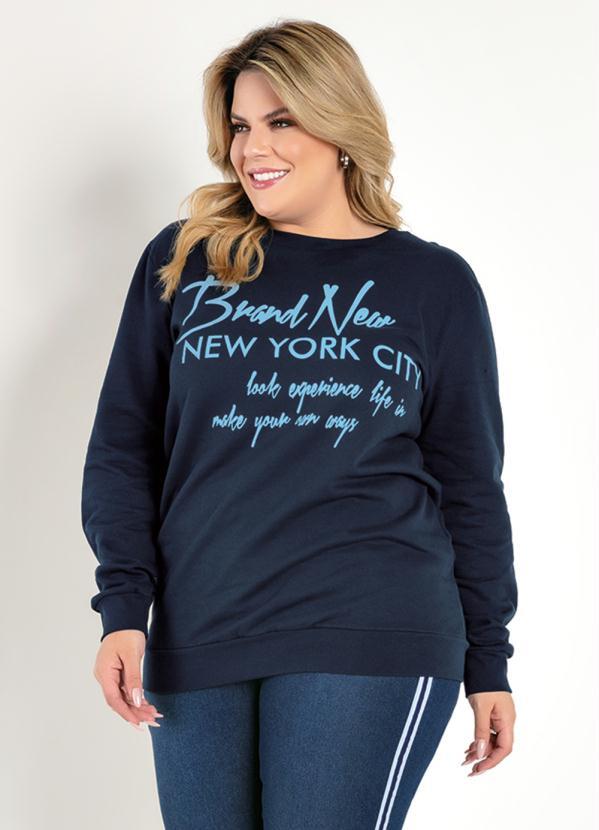 Moletom (Marinho) com Estampa Plus Size