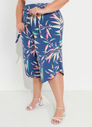 Cal�a Plus Size (Folhas) com Detalhe para Amarrar