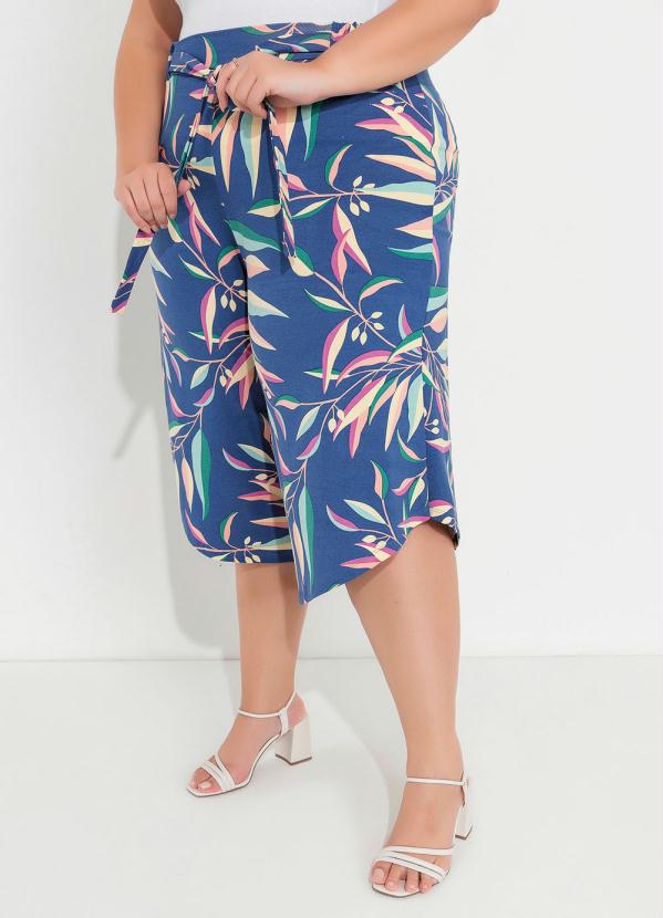 Cal�a Plus Size (Folhas) com Detalhe para Amarrar