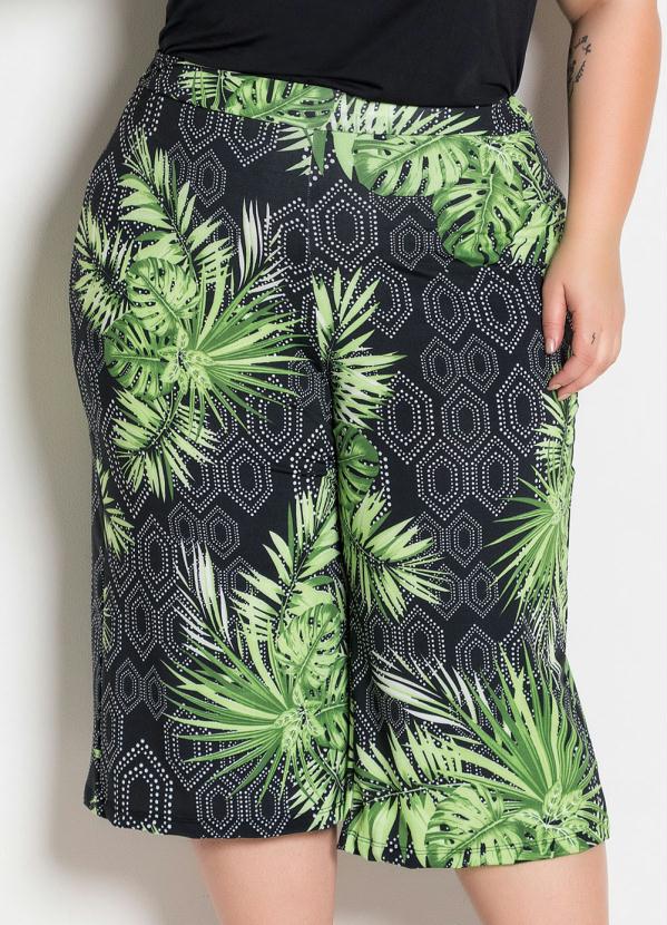 Pantacourt Plus Size (Folhagem)