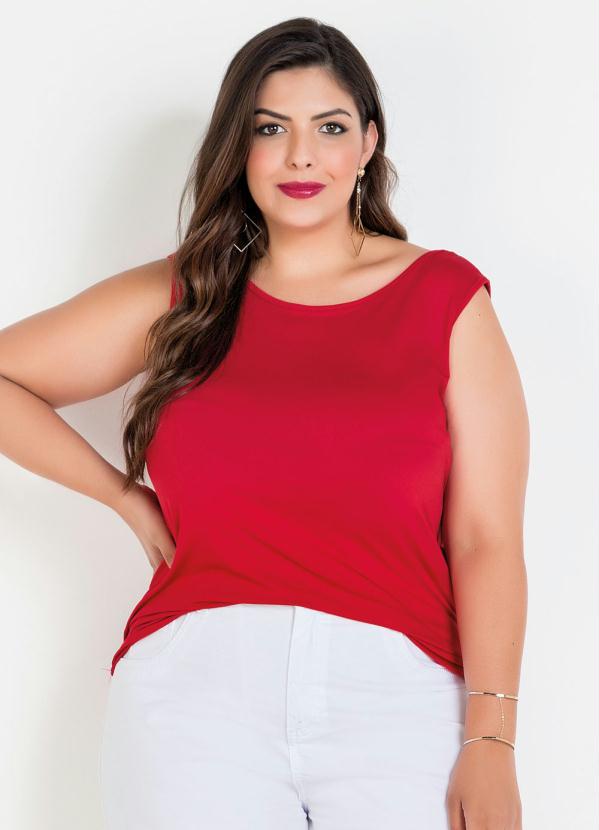 Regata Amarra��o nas Costas (Vermelha) Plus Size