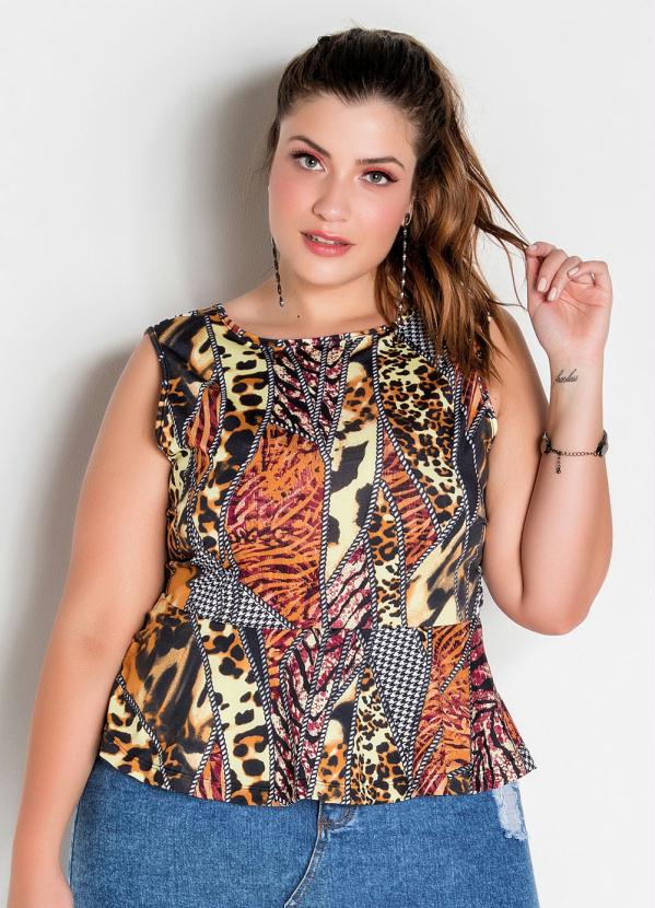 Regata (Animal Print) Peplum Mullet Plus Size