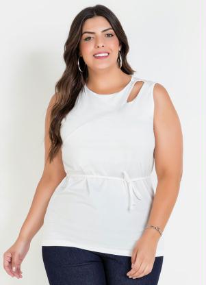 Regata com Vazado (Branca) Plus Size Regata com Vazado (Branca) Plus Size