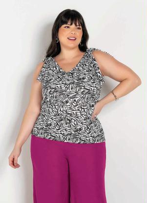 Regata (Zebra) com Amarra��o Plus Size