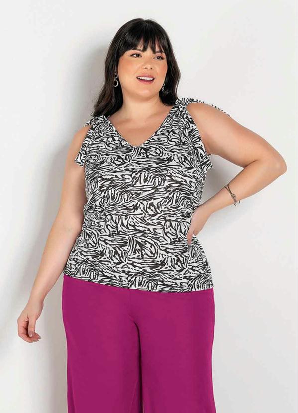 Regata (Zebra) com Amarra��o Plus Size