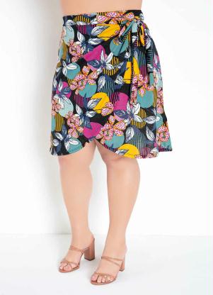 Saia (Floral) Transpassada Plus Size Saia (Floral) Transpassada Plus Size