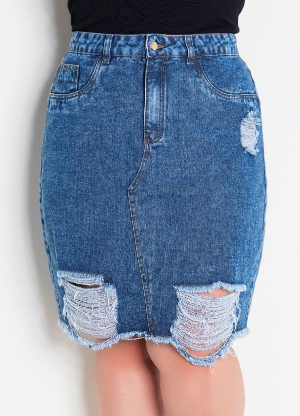 customizar saia jeans desfiada