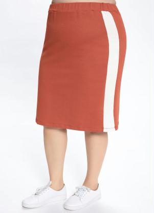 Saia Plus Size (Telha) com Recorte Saia Plus Size (Telha) com Recorte