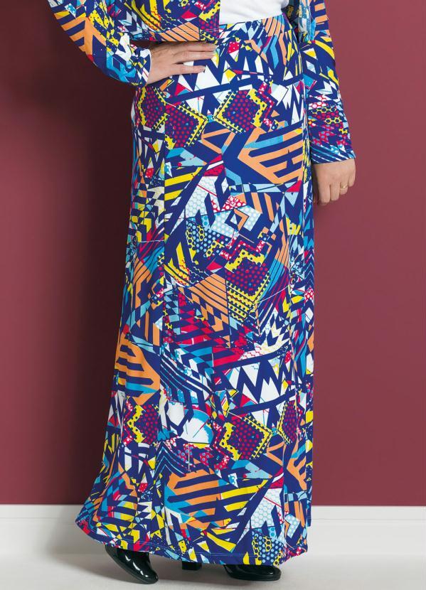 saia longa estampa geometrica