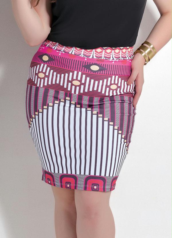 saia estampada plus size