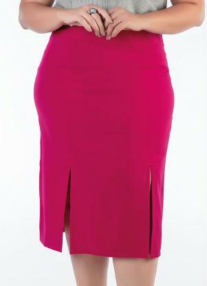 Saia L�pis Plus Size (Pink)