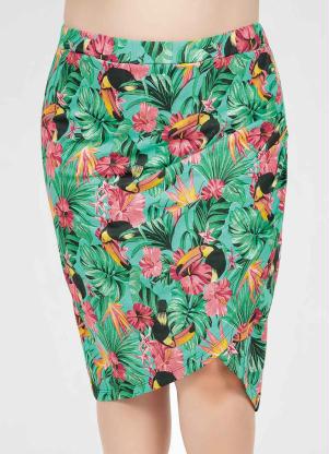 Saia Midi (Tucanos) Transpassada Plus Size