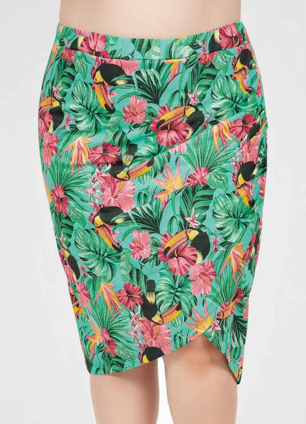 Saia Midi (Tucanos) Transpassada Plus Size