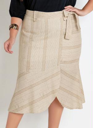 Saia Plus Size (Bege) com Amarração Saia Plus Size (Bege) com Amarração