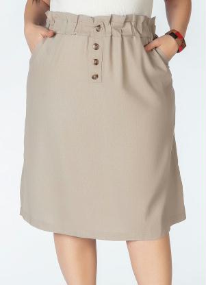 Saia Plus Size Linho (Caqui)