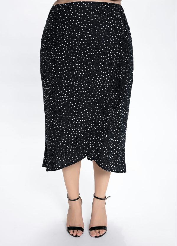 Saia Plus Size (Po�) Transpassado com Babado