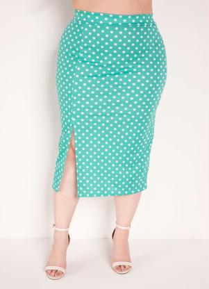 Saia (Po� Verde) com Fenda Plus Size