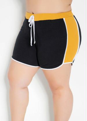 Short Boxer (Preto e Mostarda) Plus Size