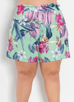 Short Clochard (Floral Verde) Plus Size