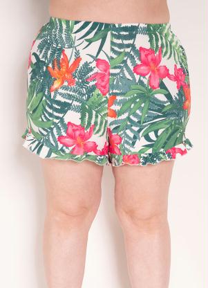 Short (Floral Verde) com Babados Plus Size Short (Floral Verde) com Babados Plus Size