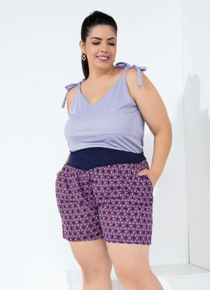 Short (Geométrico) com Recorte Plus Size Short (Geométrico) com Recorte Plus Size