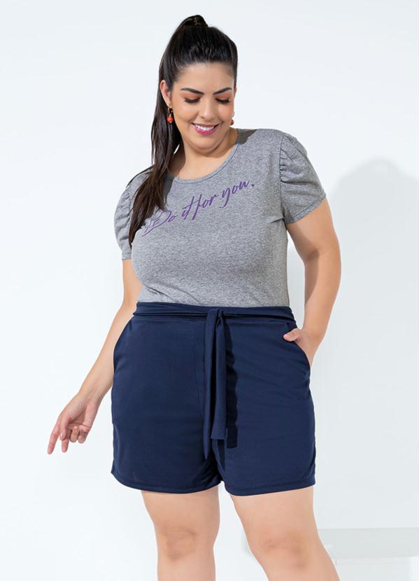 Short (Marinho) com Amarração Plus Size Short (Marinho) com Amarração Plus Size