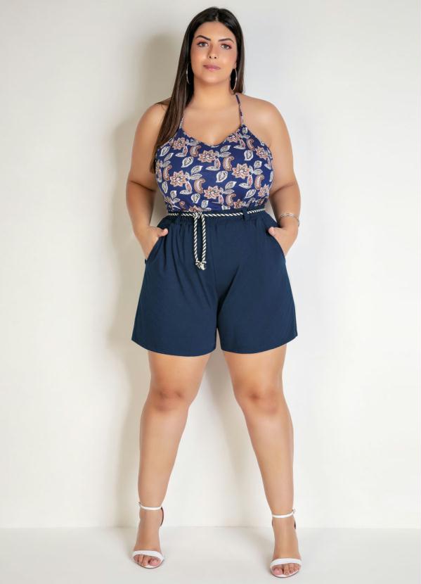 short de elástico feminino plus size