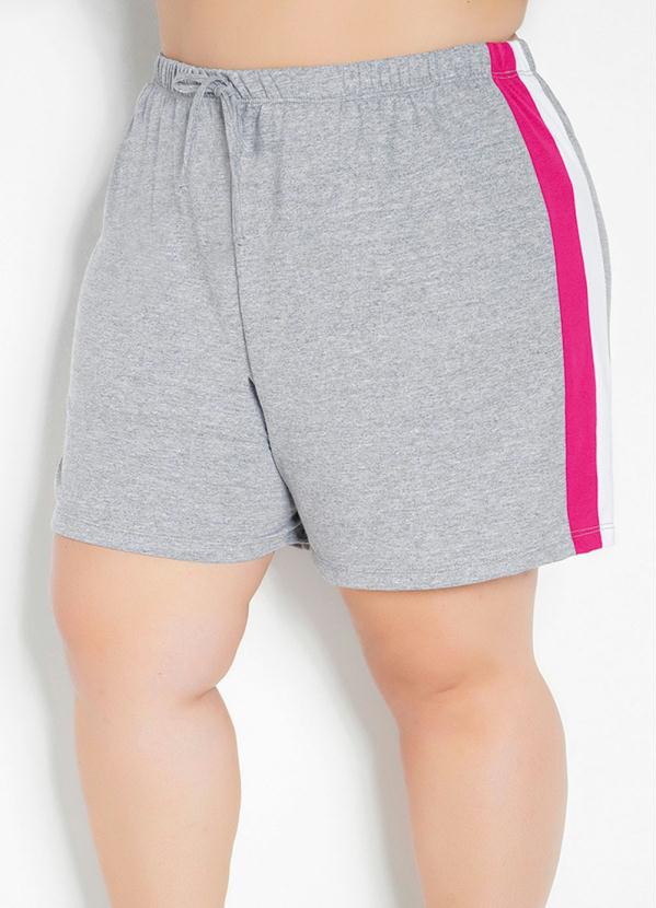 Short (Mescla) com Recortes Laterais Plus Size Short (Mescla) com Recortes Laterais Plus Size