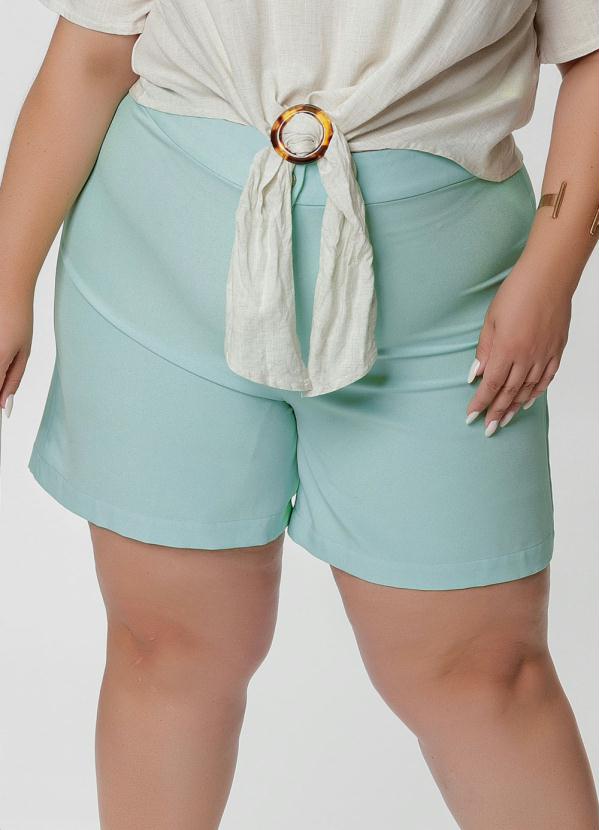 Short Plus Size (Azul) com Botão e Zíper Short Plus Size (Azul) com Botão e Zíper