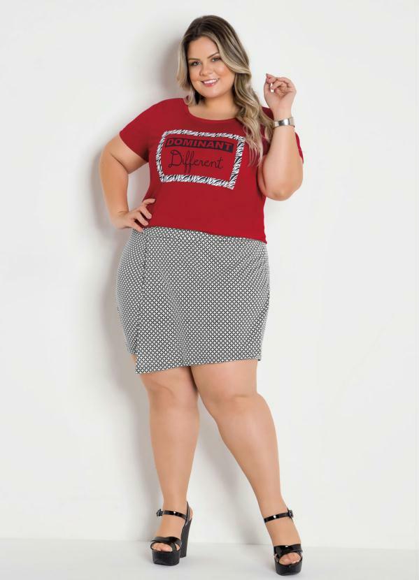 saia xadrez plus size