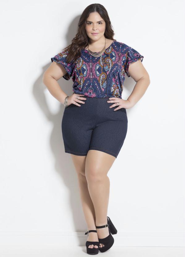 shorts cintura alta plus size