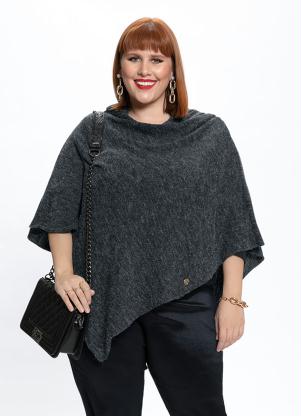 Poncho Plus Size Angor� (Chumbo)