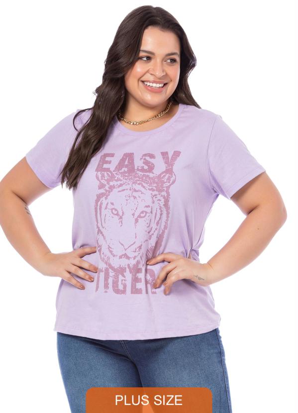 blusa lavanda plus size