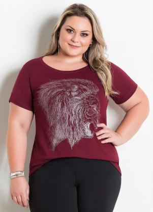 T-Shirt Marguerite (Bordô) com Estampa Frontal T-Shirt Marguerite (Bordô) com Estampa Frontal