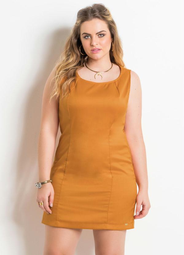 vestido tubinho laranja