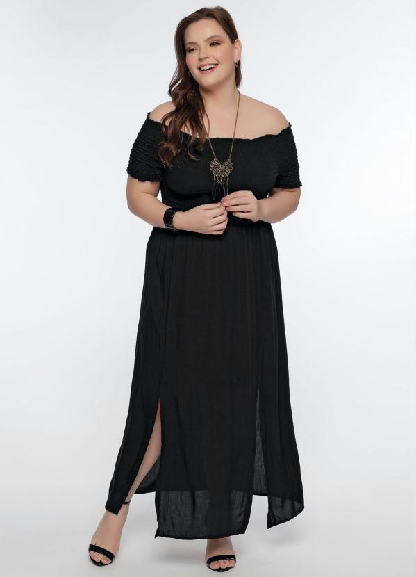 vestido ciganinha preto plus size