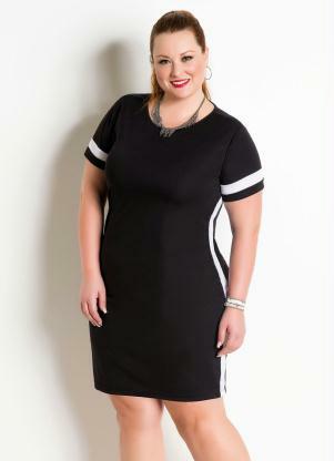 vestido preto longo basico plus size