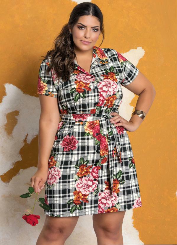 vestido xadrez chemise