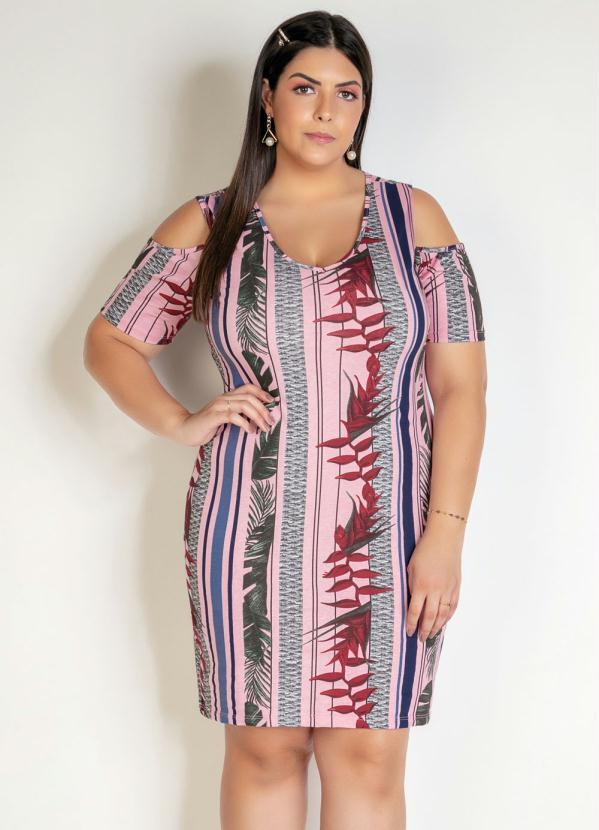 vestido ombro vazado plus size