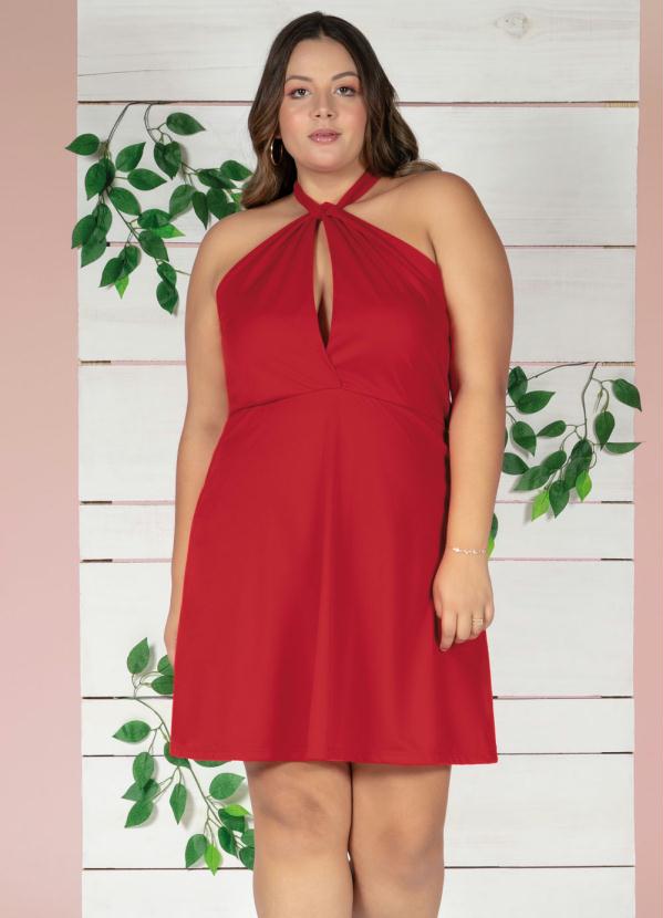 vestido frente unica plus size