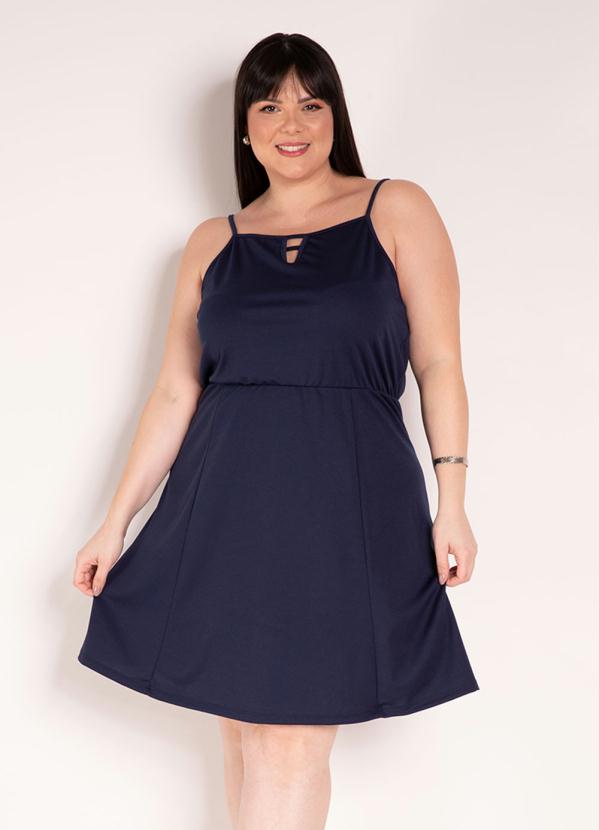 Vestido de Al�as (Marinho) Plus Size