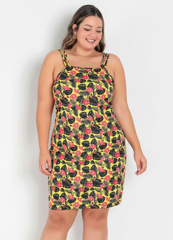 Vestido (Floral Amarelo) com Alças Plus Size Vestido (Floral Amarelo) com Alças Plus Size
