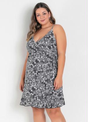 Vestido (Floral) Transpassado de Al�as Plus Size