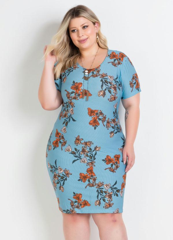 Vestido (Listrado Floral) Plus Size Justinho