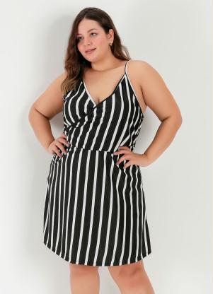 Vestido (Listrado) Transpassado Plus Size